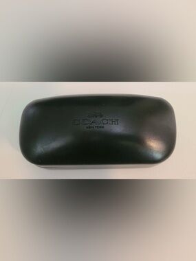 Coach Black Embossed Leather Eyewear Case with lens cloth